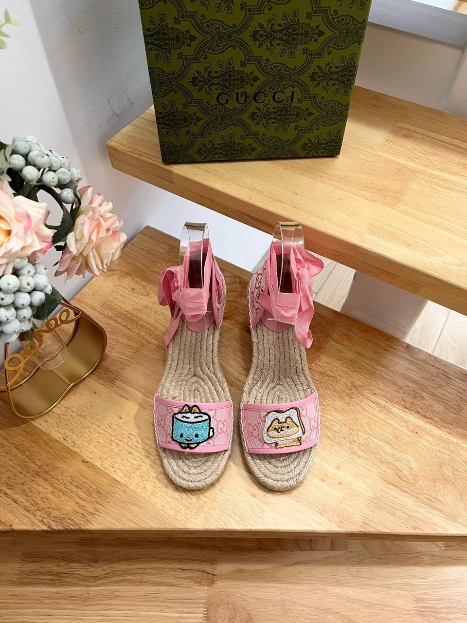 Gucci Women’S Gg Espadrille With Patch Pink view 8