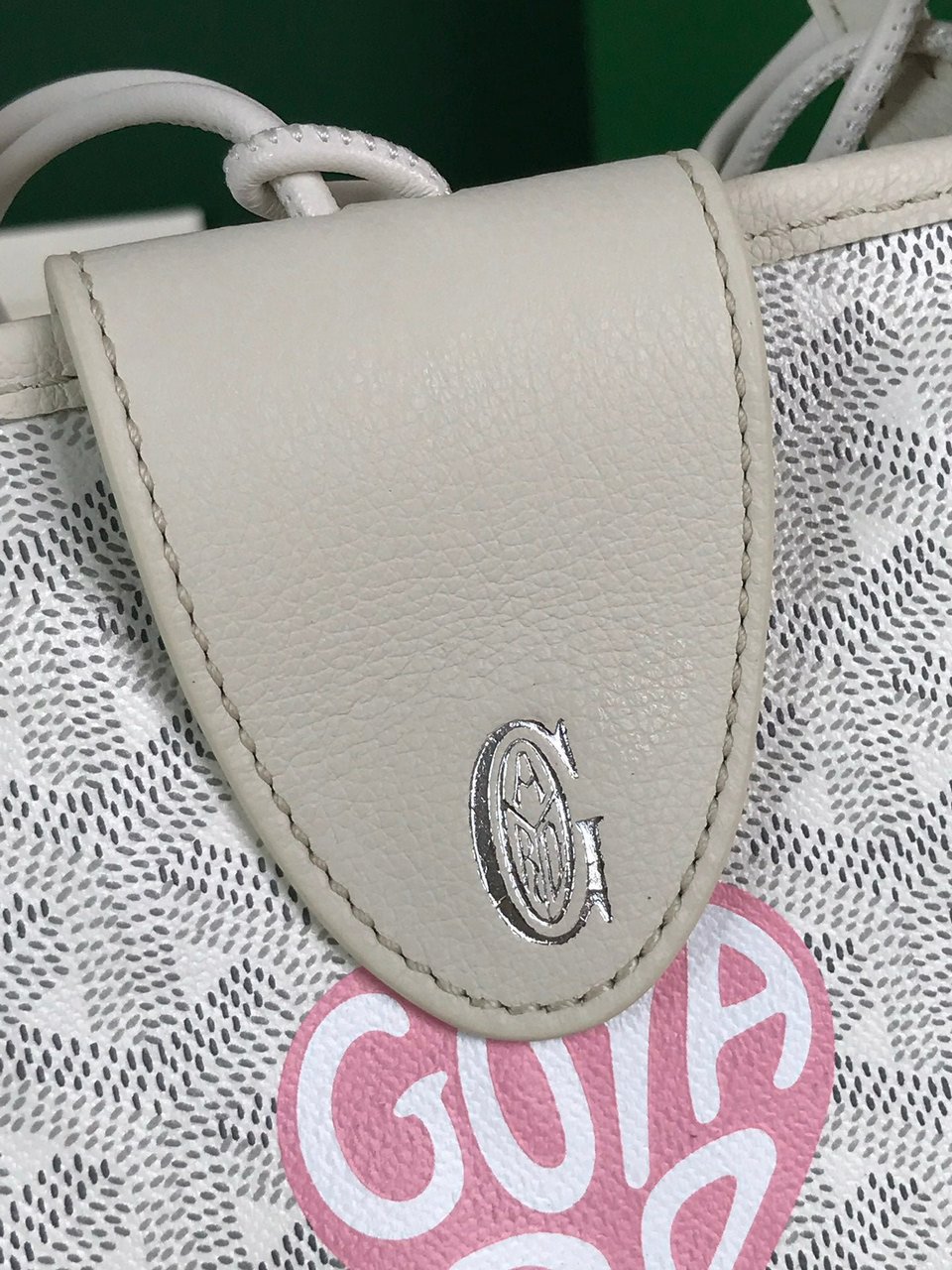 Goyard Anjou Mini Bag 20cm White Calfskin And Goyardine Canvas view 7