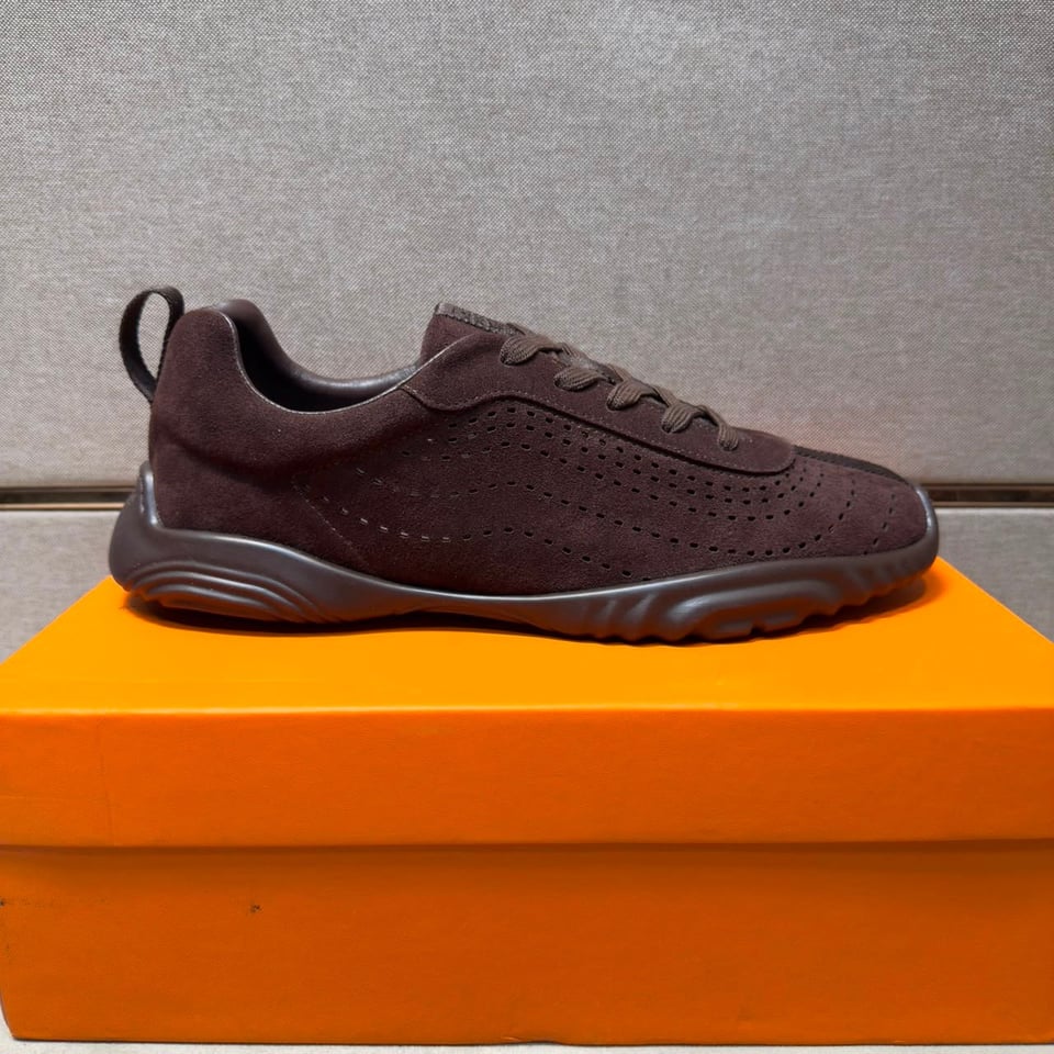 Hermes Neon Sneaker Marron Ébène Color Goatskin H262896ZHME390 view 8