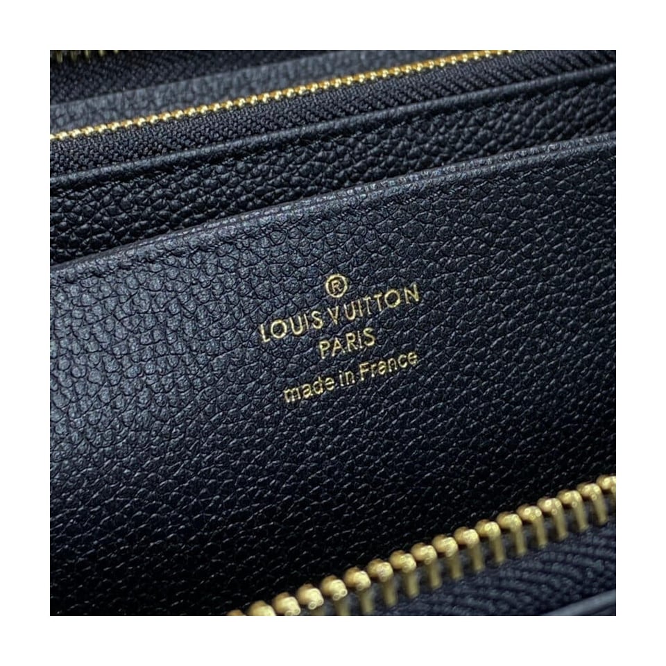 Louis Vuitton Bicolor Monogram Empreinte Leather Zippy Wallet Black / Beige view 9