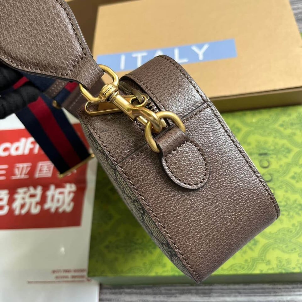 Gucci Ophidia Small Crossbody Bag Beige/Ebony 24cm/9.4in view 6