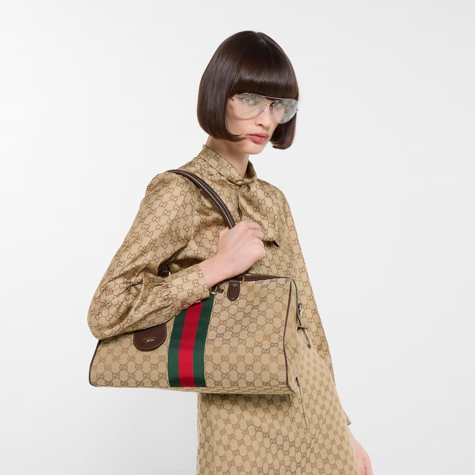 Gucci Borsetto Large Boston Bag Sand Brown 38.5cm/15.2in view 2