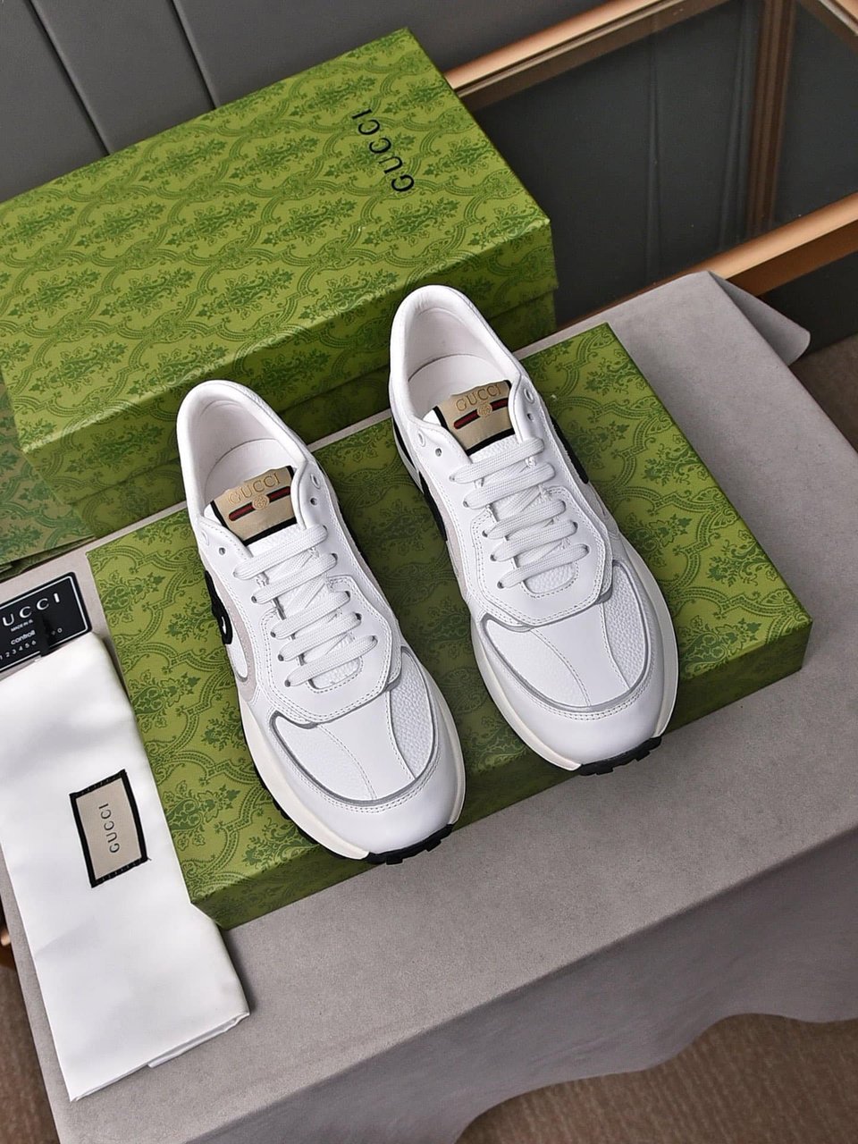 Gucci Double G Men’S Run Sneaker Beige view 10