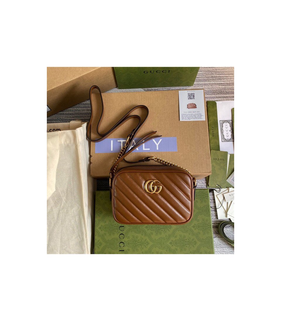 Gucci GG Marmont Matelasse Mini Bag Brown view 2
