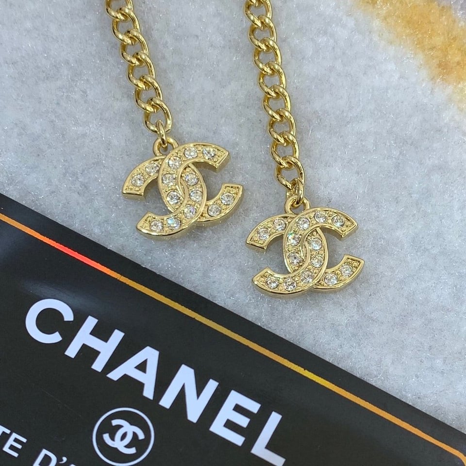 Chanel Cc Gold Earrings view 4