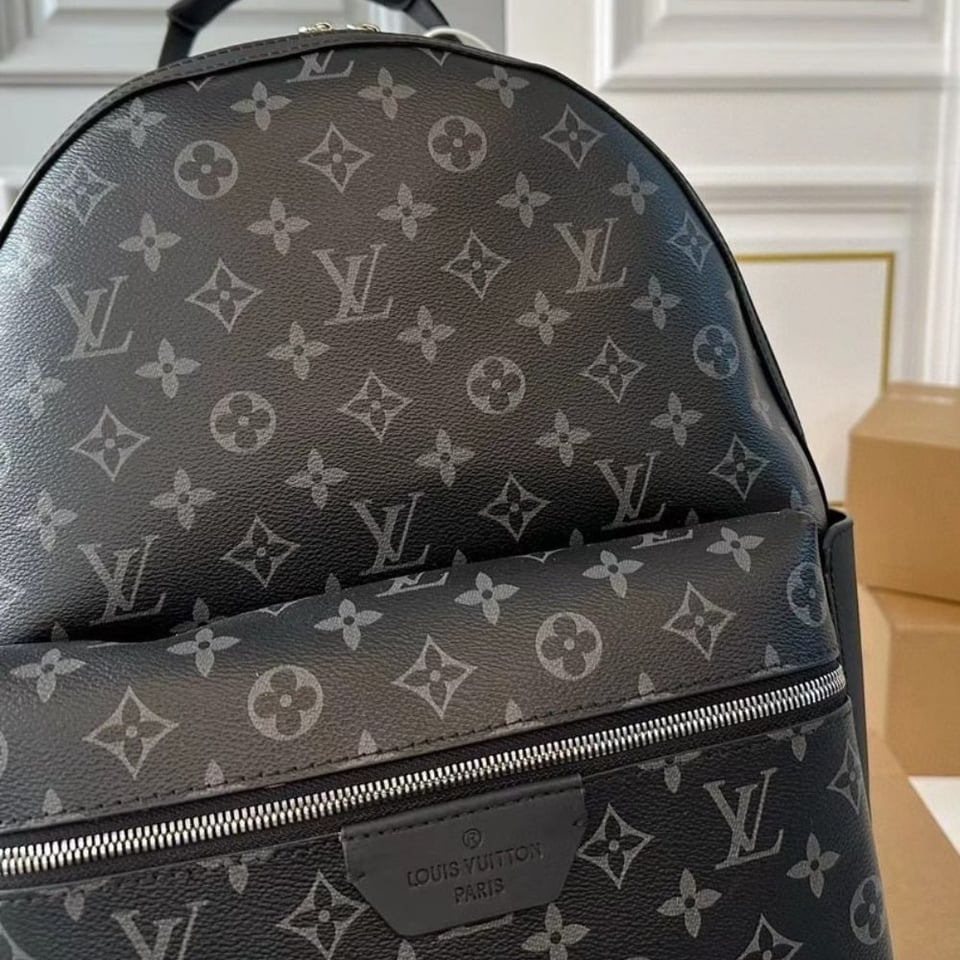 Louis Vuitton Discovery Monogram Eclipse Canvas Backpack Black 28Cm view 4