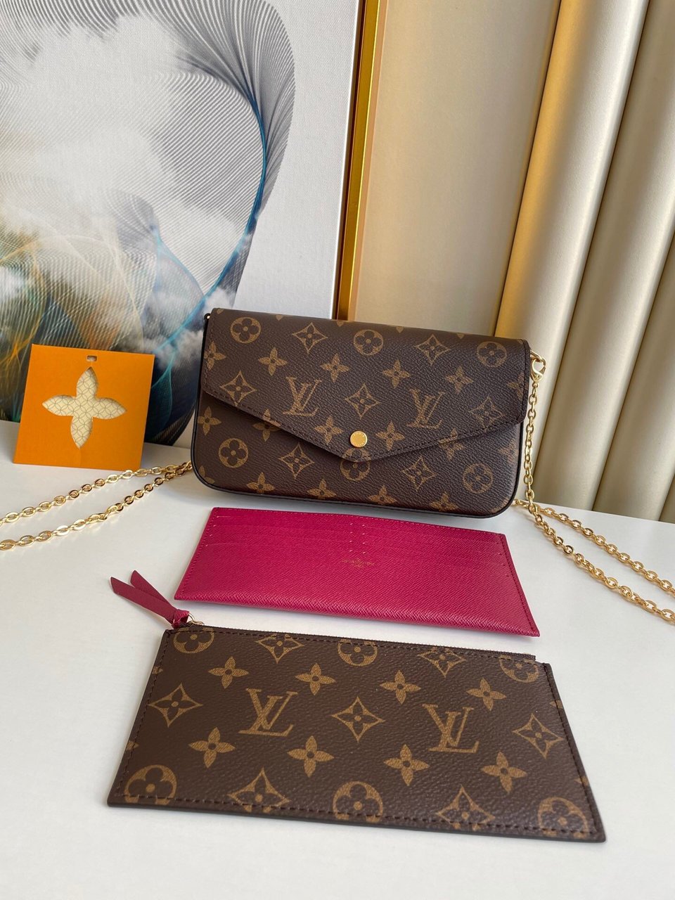 Louis Vuitton Félicie Pochette Lv Monogram Chain Bag Monogram 61276 21cm/8.3in view 8
