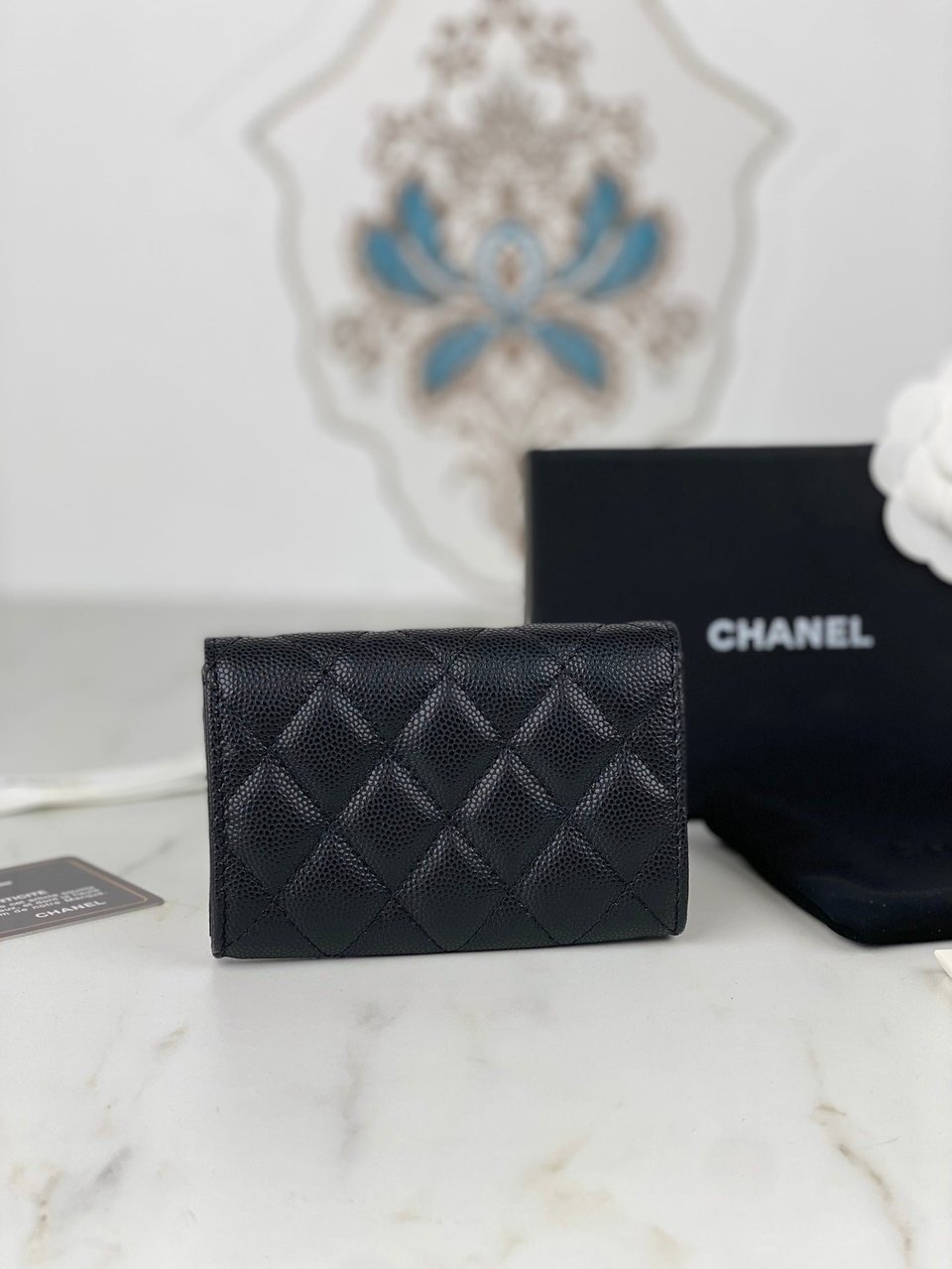 Chanel Flap Card Holder 11 Black Grained Calfskin Gold Icon view 6