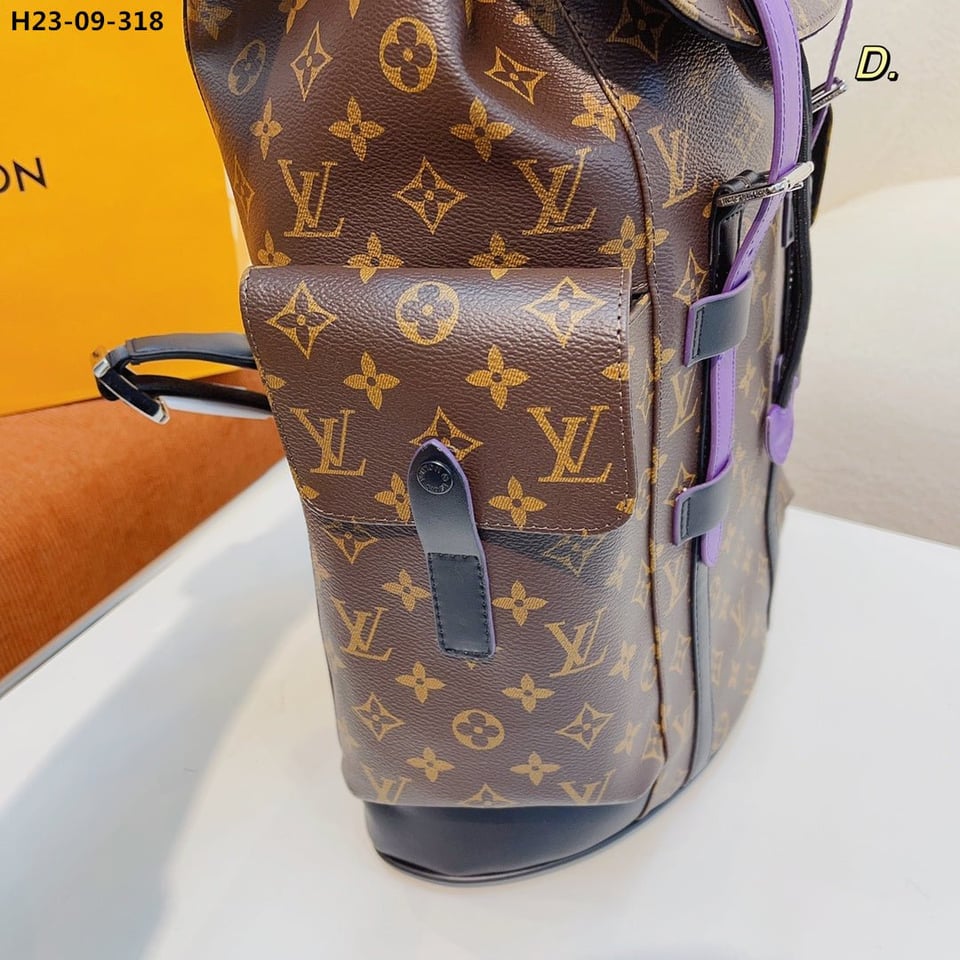 Louis Vuitton Christopher Backpack Monogram Macassar Canvas Brown And Purple 45Cm M46247 view 7