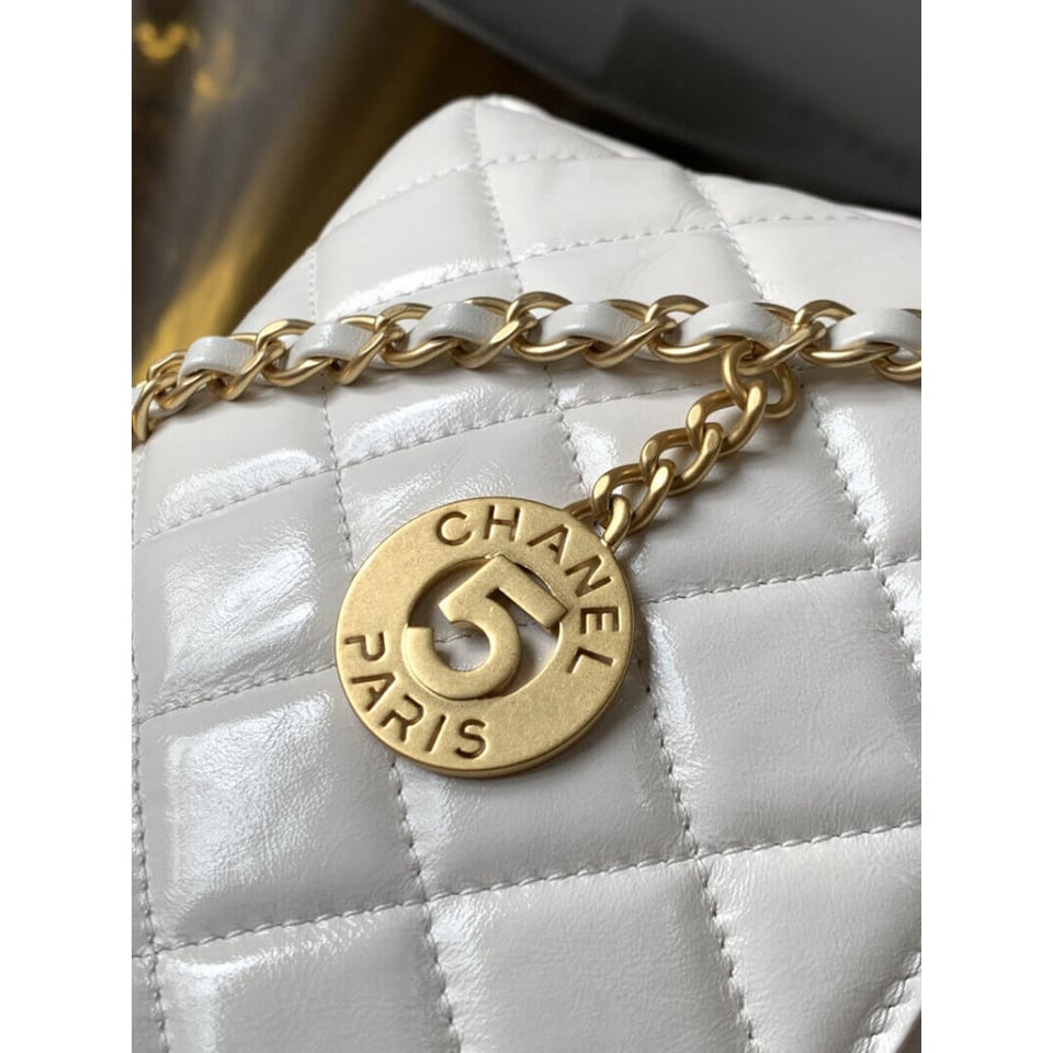 Chanel Hobo Bag in Shiny Crumpled Calfskin 22.5cm view 9