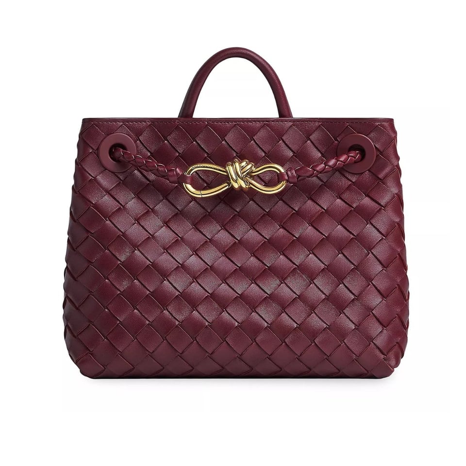 Bottega Veneta Andiamo Leather Top Handle Barolo 25Cm view 2
