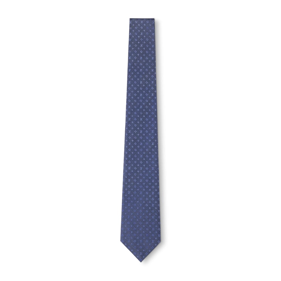 Louis Vuitton Classic Monogram Navy Canvas Tie For Men