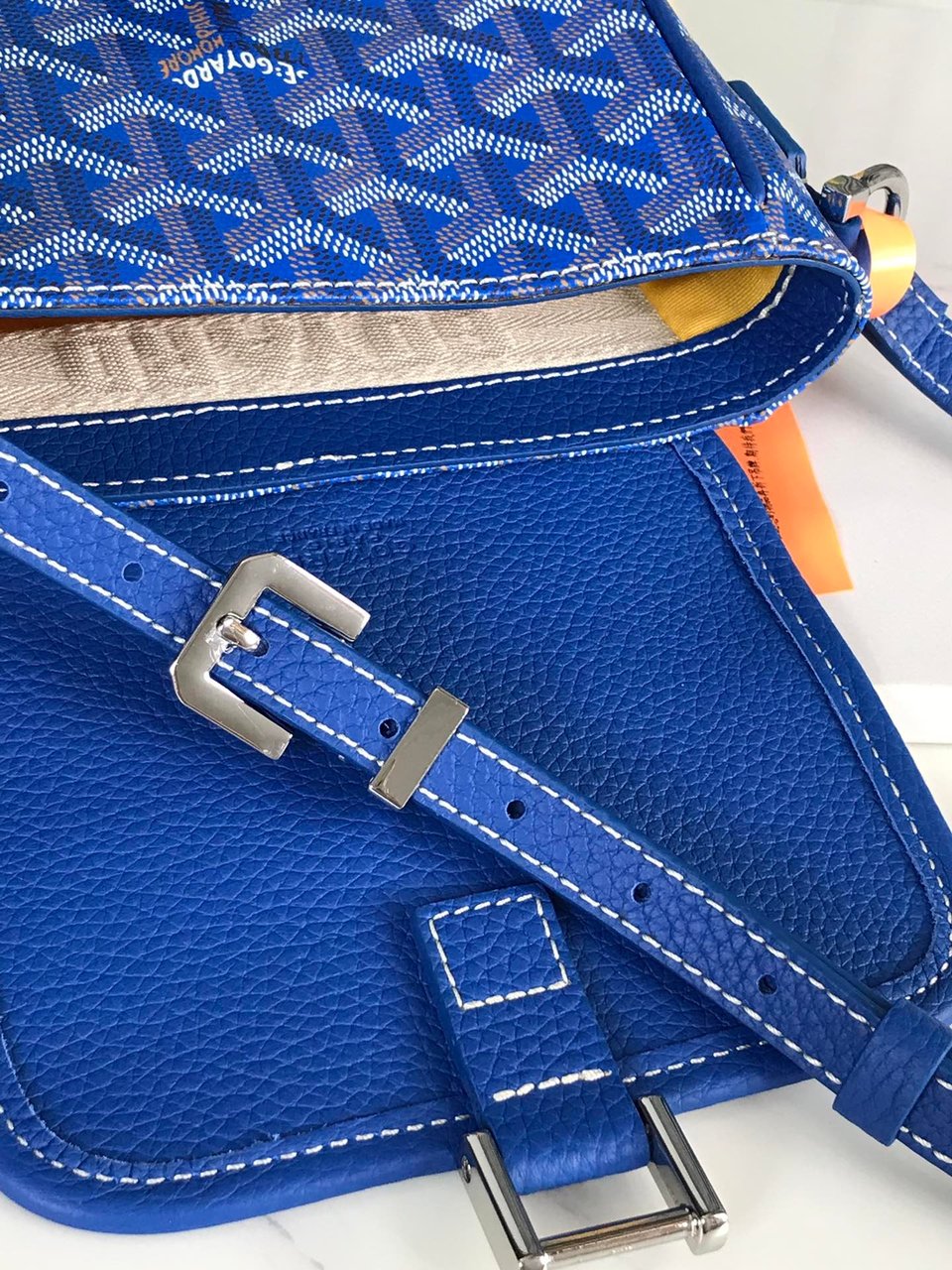 Goyard Grand Bleu 16cm Sapphire Blue Goyardine Canvas And Lambskin view 7