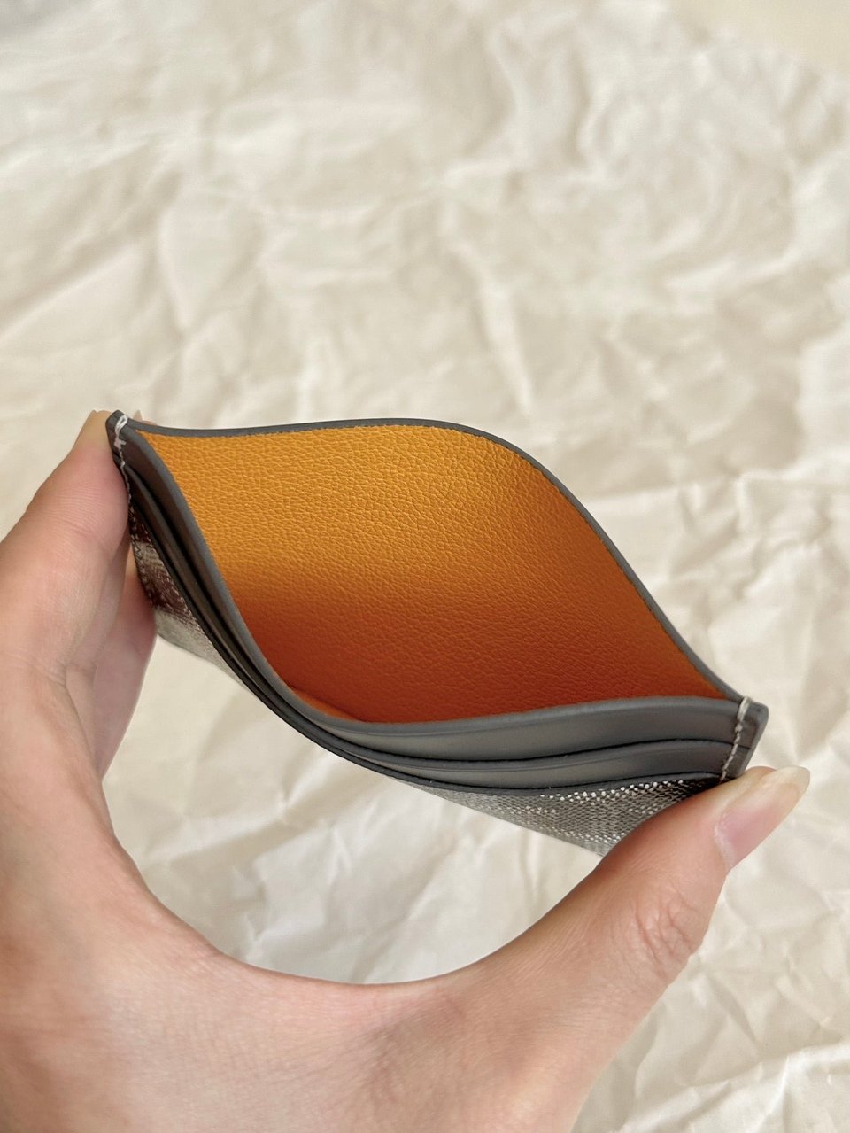 Goyard Saint-Sulpice Card Wallet 10 Cm Grey Black Goyardine Canvas And Calfskin view 6