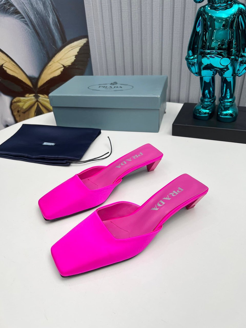 Prada Leather Mules Pink view 10