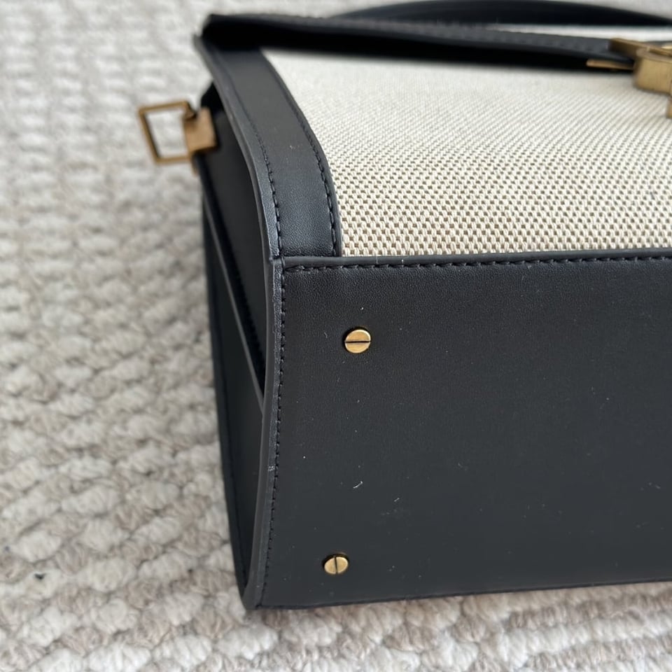 Saint Laurent Cassandra Medium Top Handle Bag In Canvas 25Cm view 6