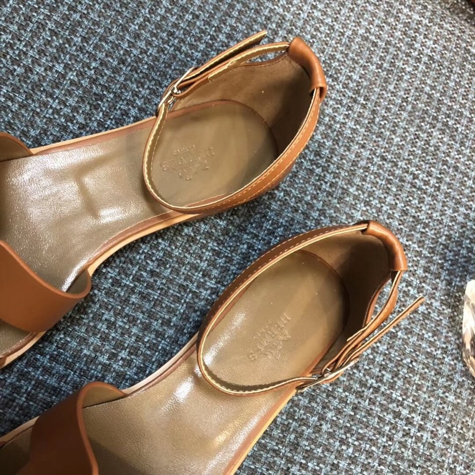 Hermes Santorini Sandal Brown view 5