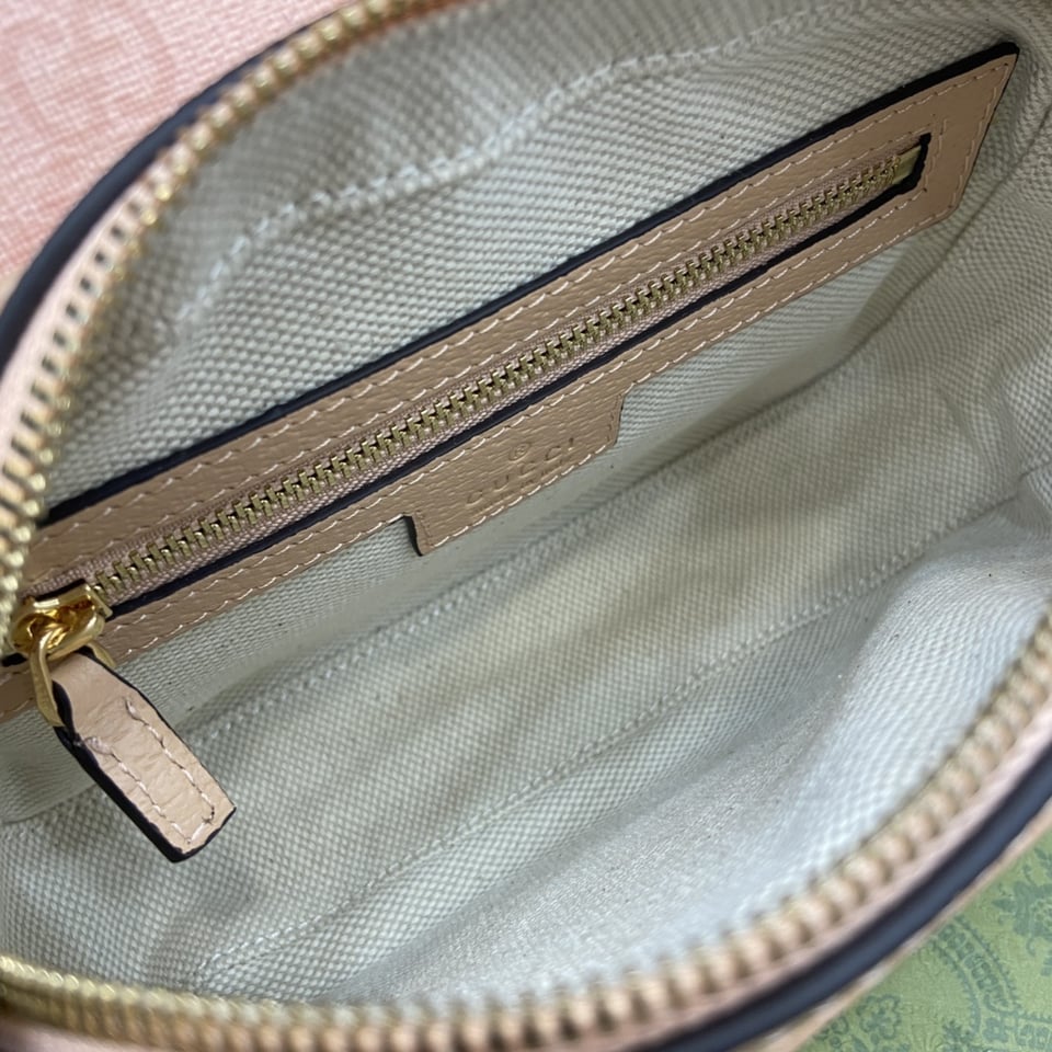 Gucci Monogram Textured Dollar Mini Ophidia Rose Pink view 4