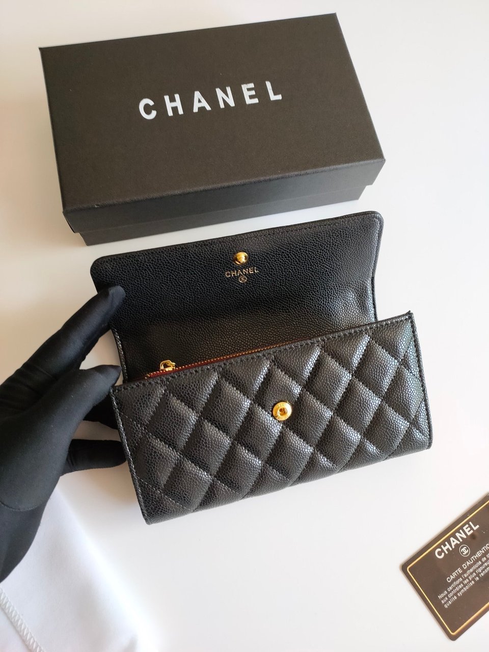 Chanel Classic Long Purse Caviar 19 Black Grained Calfskin view 6