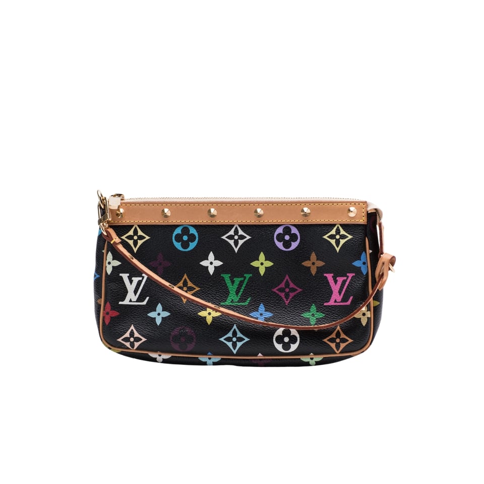 Louis Vuitton Pochette Accessoires Monogram Multicolore Black 22Cm