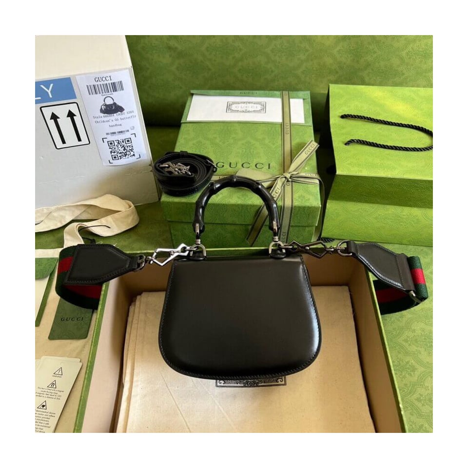 Gucci Mini Top Handle Bag with Bamboo Black view 5