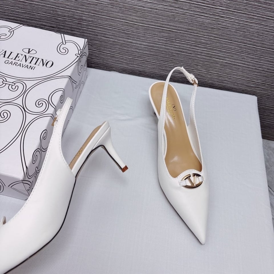 Valentino The Bold Edition Vlogo Slingback Pump 60Mm In Ivory view 6