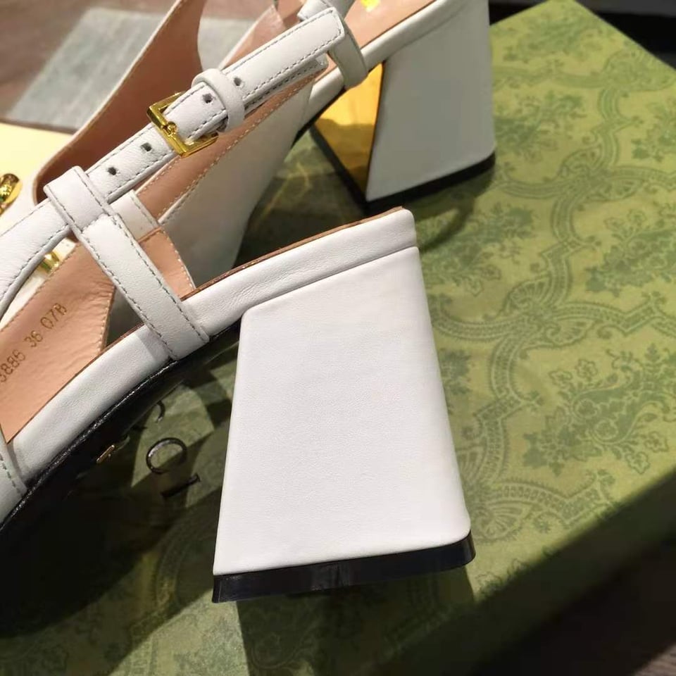 Gucci Women?S Mid Heel Slingback With Horsebit White ?643892 C9D00 9022 view 9