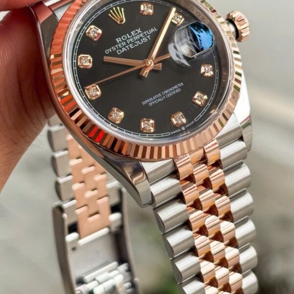[Superclone] Rolex Datejust 36mm Bright Black Dial Everose Jubilee 126231 view 4