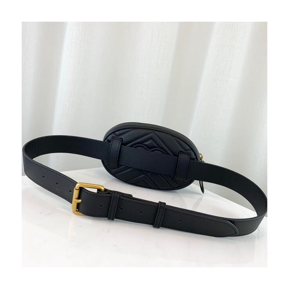 Gucci GG Marmont Matelasse Leather Belt Bag Black view 10