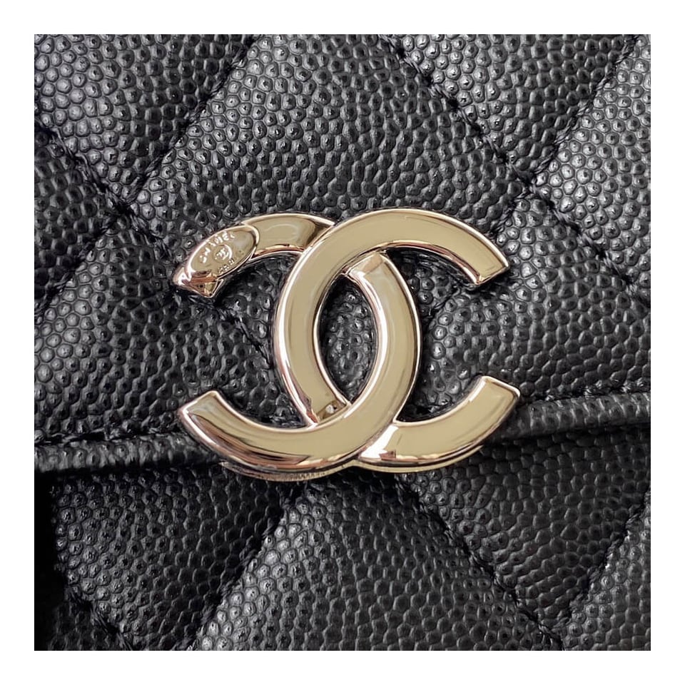 Chanel Enamel Handle Clutch with Chain in Grained Calfskin view 8