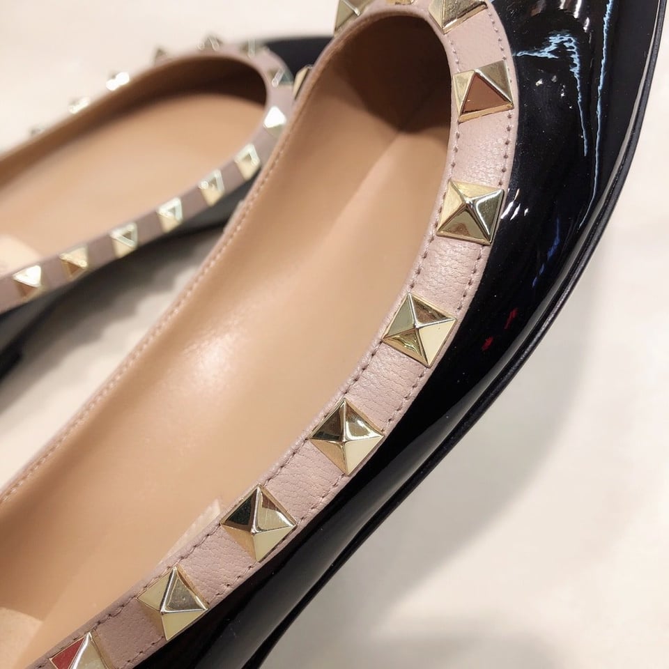 Valentino Patent Rockstud Ballet Flat Black Zw2S0403Vnwn91 view 4