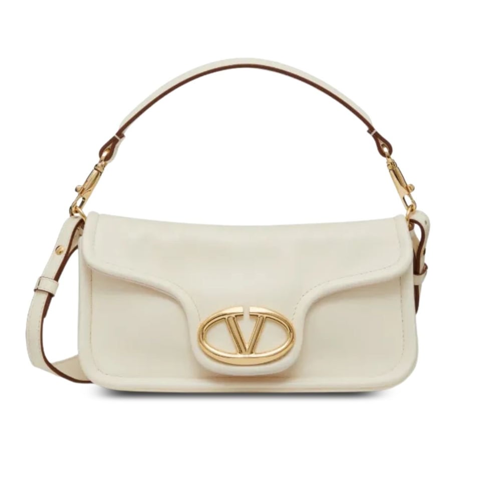 Valentino Garavani Vlogo 1960 Nappa Leather Shoulder Bag White 28Cm view 2