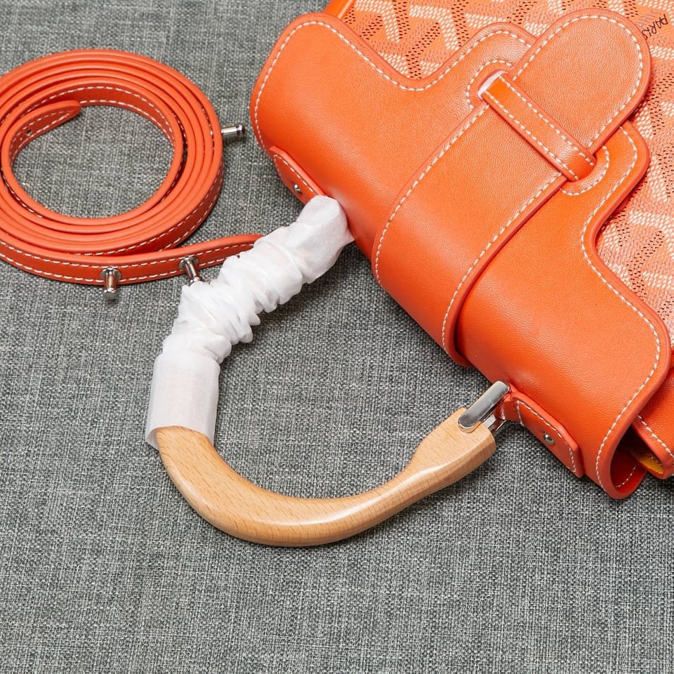 Goyard Saigon Souple Mini Bag Orange Canvas 20cm view 5