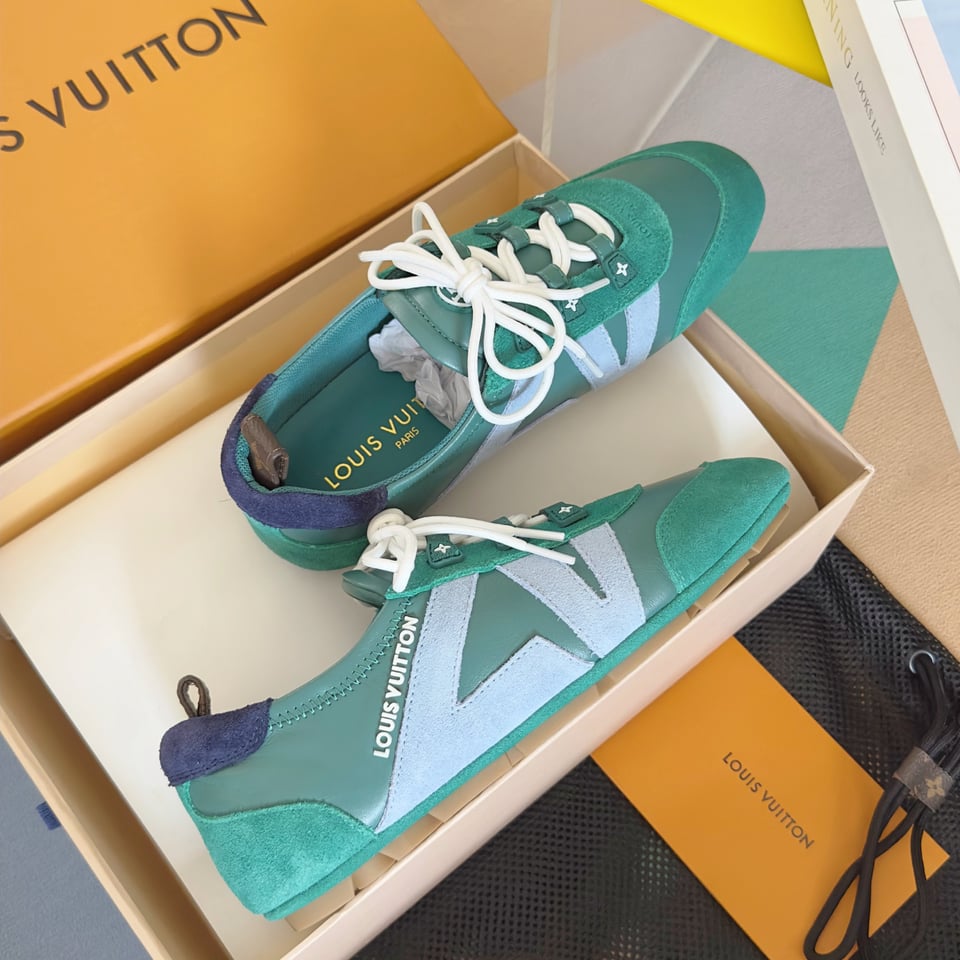 Louis Vuitton Sneakerina Green &amp; Light Blue – Women’s Ballet-Inspired Slim Sneakers view 5