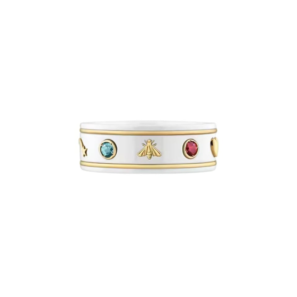 Gucci Icon Ring With Gemstones White view 2