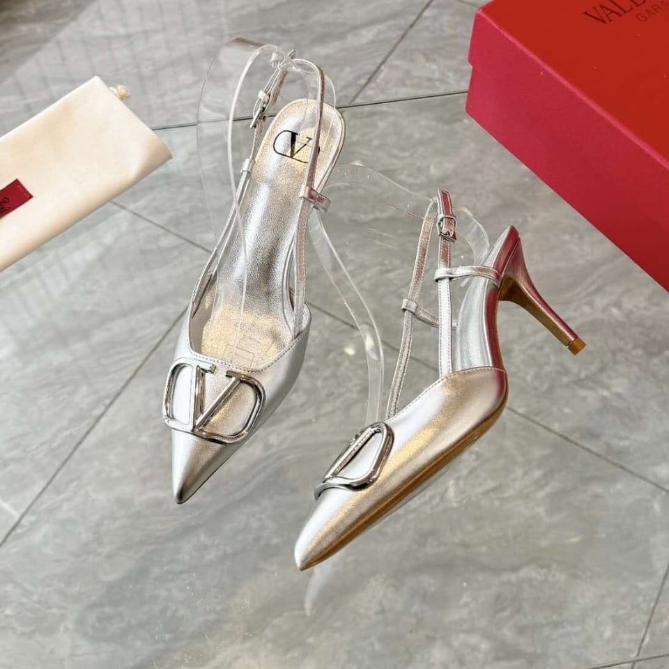 Valentino Vlogo Signature Slingback Pump In Silver 3W0S0R01Yjs S13 view 6