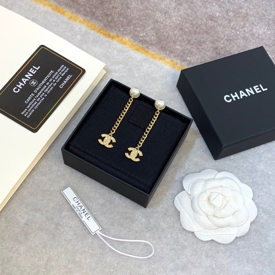 Chanel Cc Gold Earrings view 3