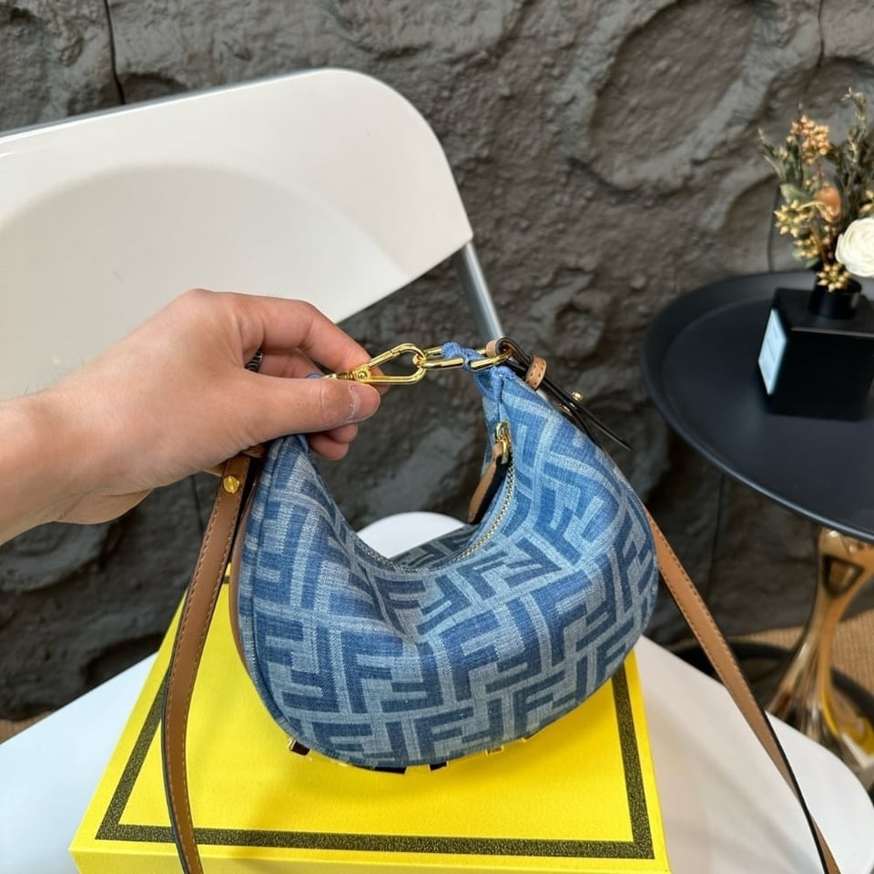 Fendi Fendigraphy Mini Bag Denim Blue Ff 20Cm view 3