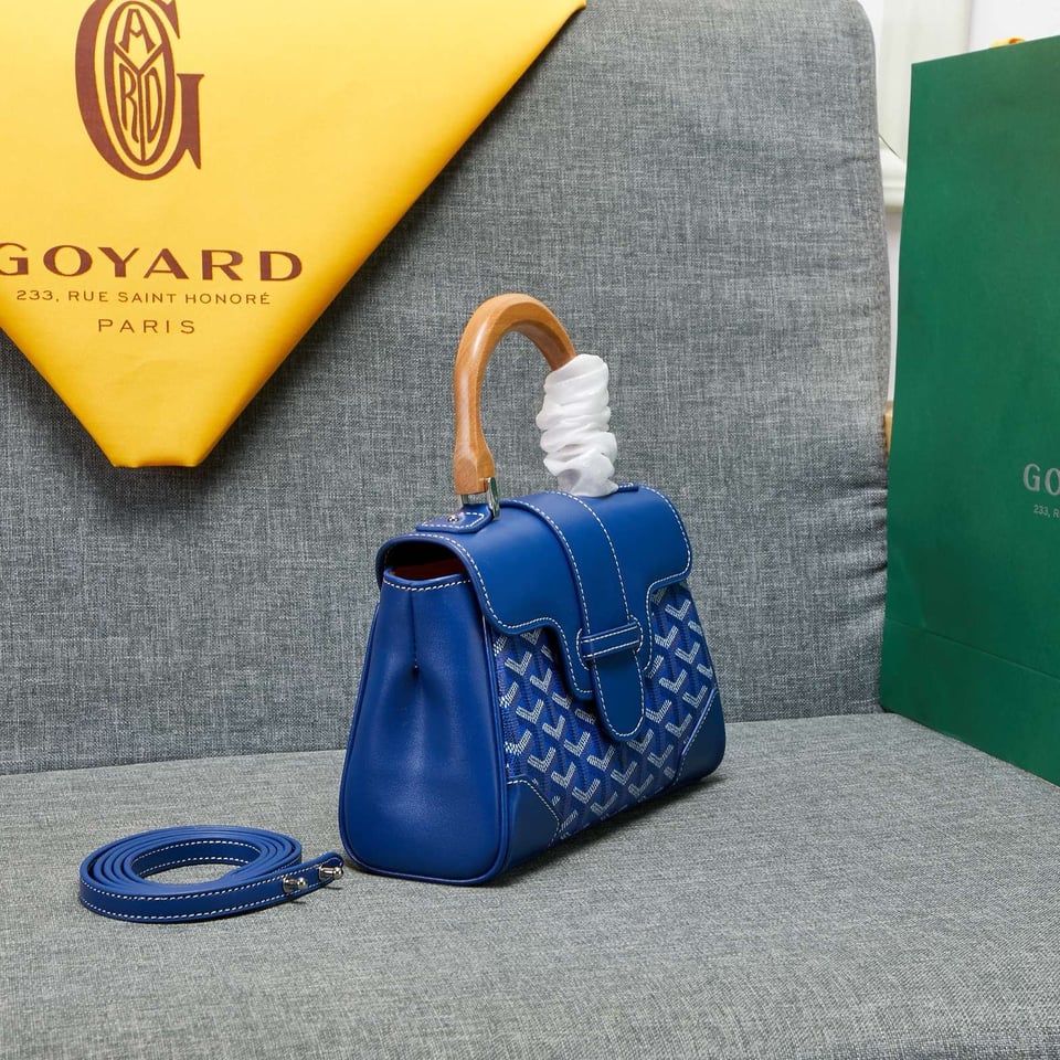 Goyard Saigon Souple Mini Bag Blue Canvas 20cm view 5