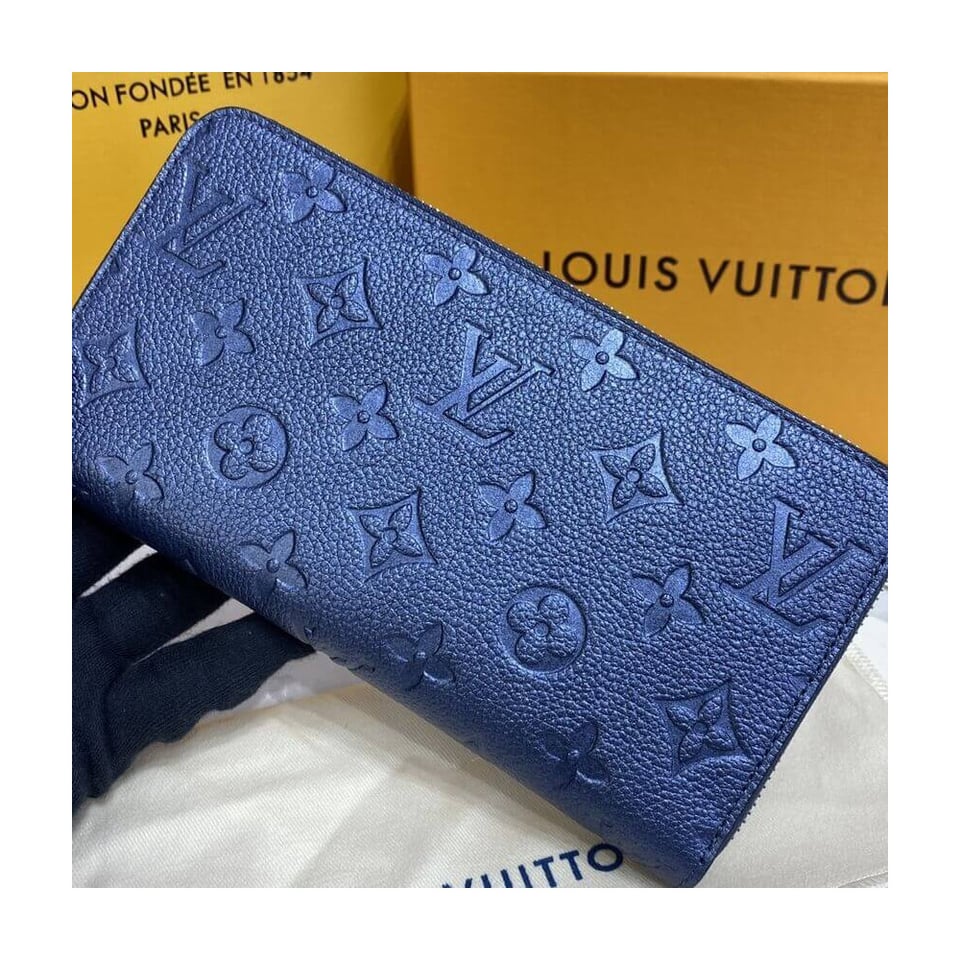 Louis Vuitton Monogram Empreinte Leather Zippy Wallet Navy Nacre view 6