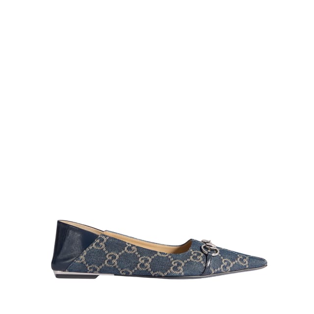 Gucci Vittoria Ballerina Dark Blue GG A0034P FAF95 4741 For Women