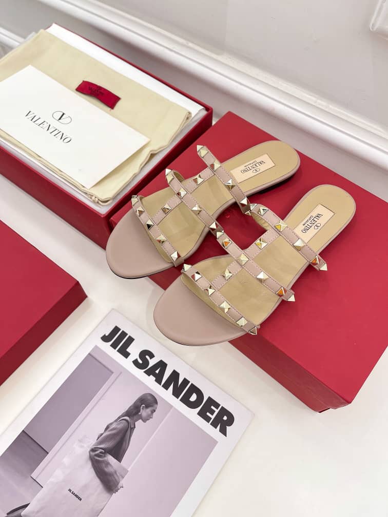 Valentino Garavani Rockstud Flat Slide Sandal Pink 4W2S0C49Vod P45 view 10