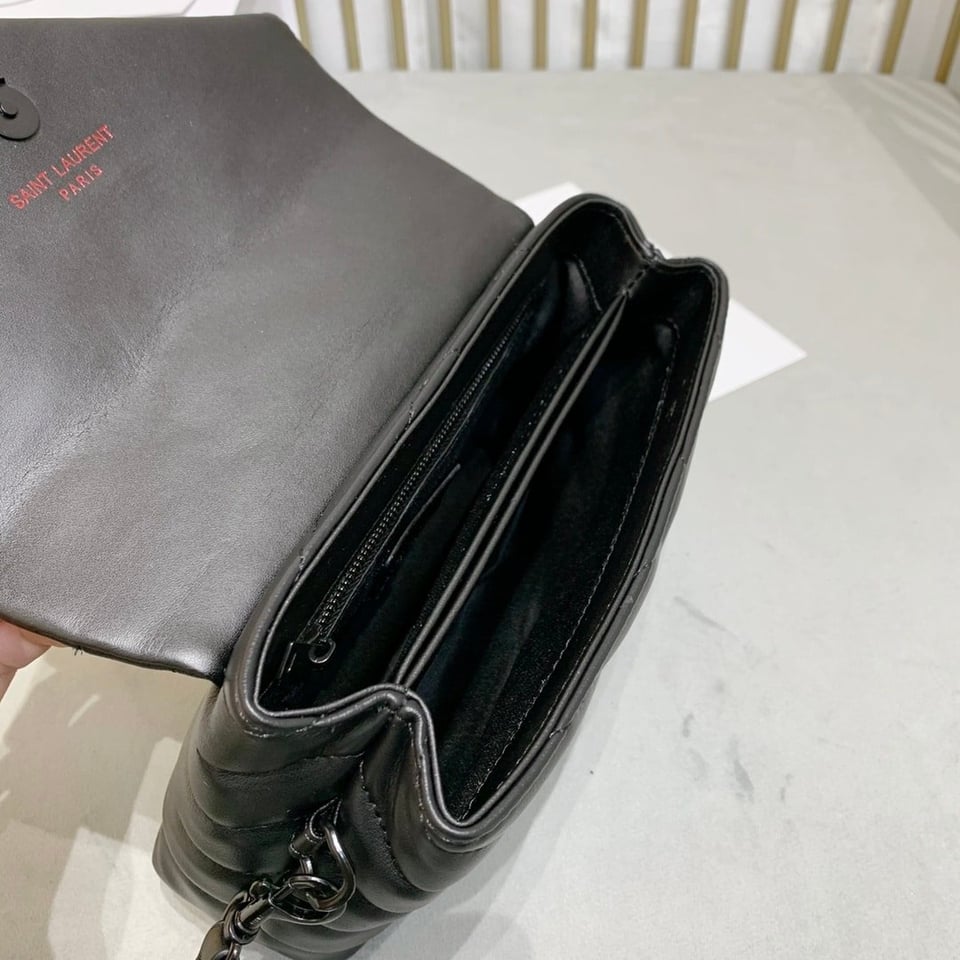 Saint Laurent Loulou Toy Strap Bag In Quilted Y Leather With Black Hardware view 5