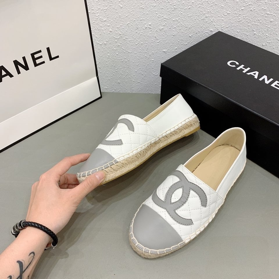 Chanel Cc Espadrilles White Gray view 7