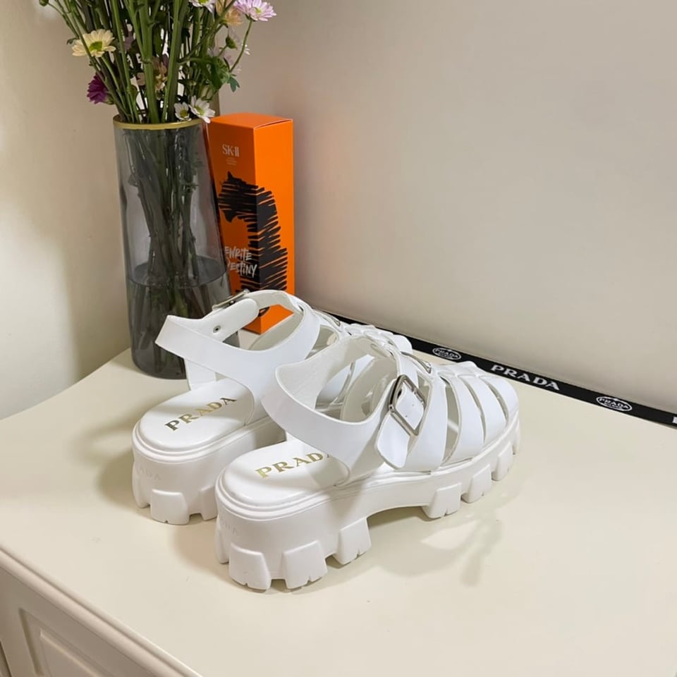 Prada Foam Rubber Sandals White 1X853M3Lkkf0009F055 view 6