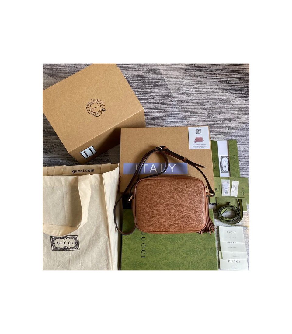 Gucci Soho Small Leather Disco Bag Brown view 6