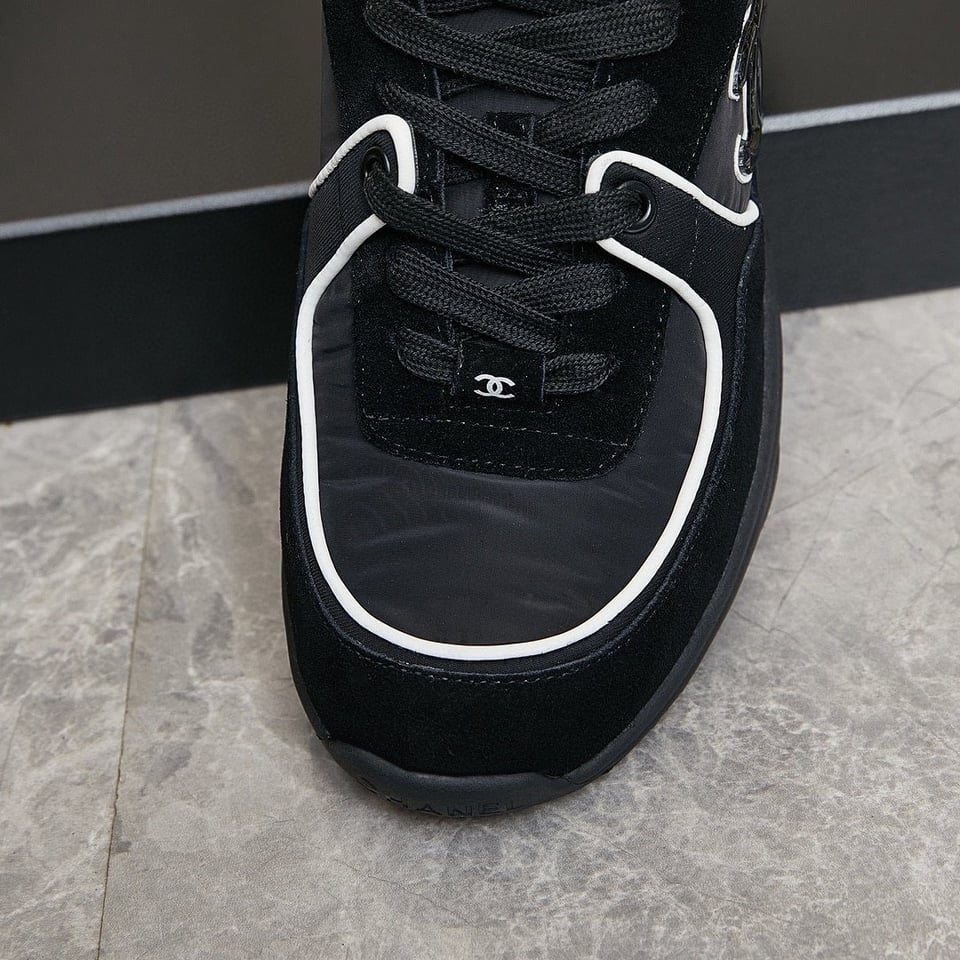 Chanel Suede Reflective Sneakers Black view 5