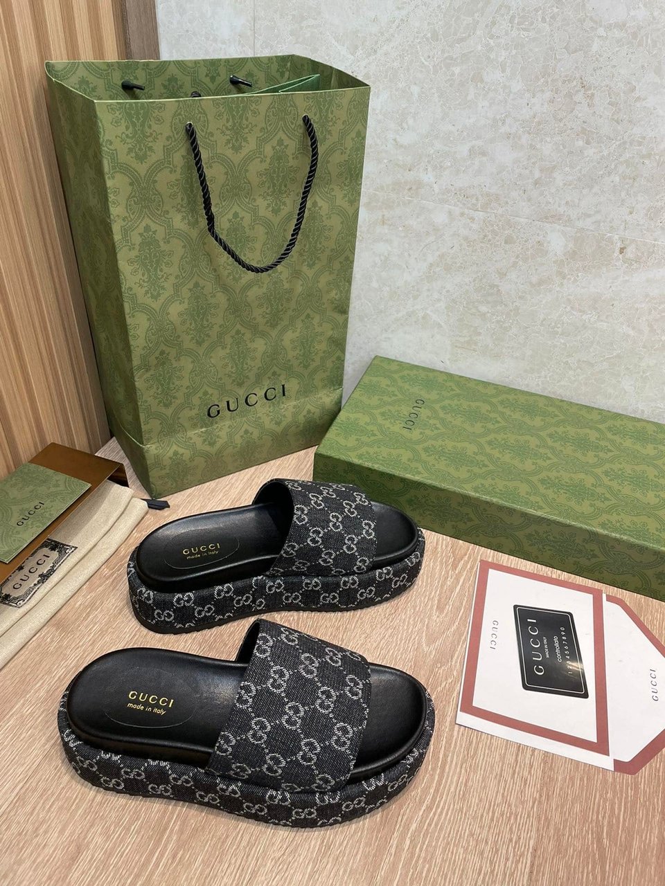 Gucci Women?S Platform Slide Sandal Black 623212 view 4