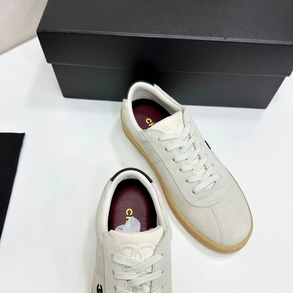 Chanel Sneakers Velvet Effect Leather &amp; Leather Black &amp; White G47271 view 6
