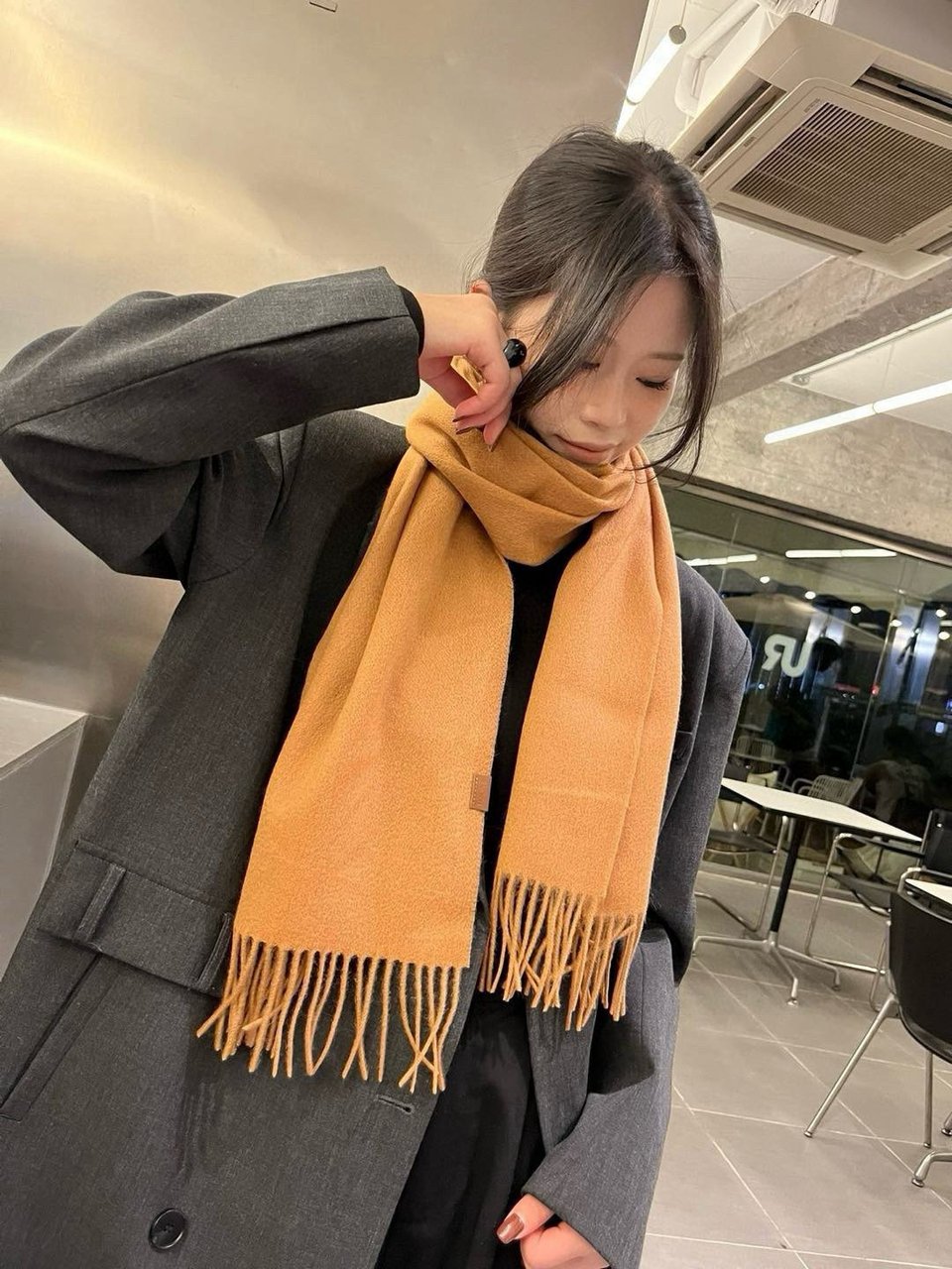 Loewe Mohair Scarf Solid Camel For Women 180cm view 4